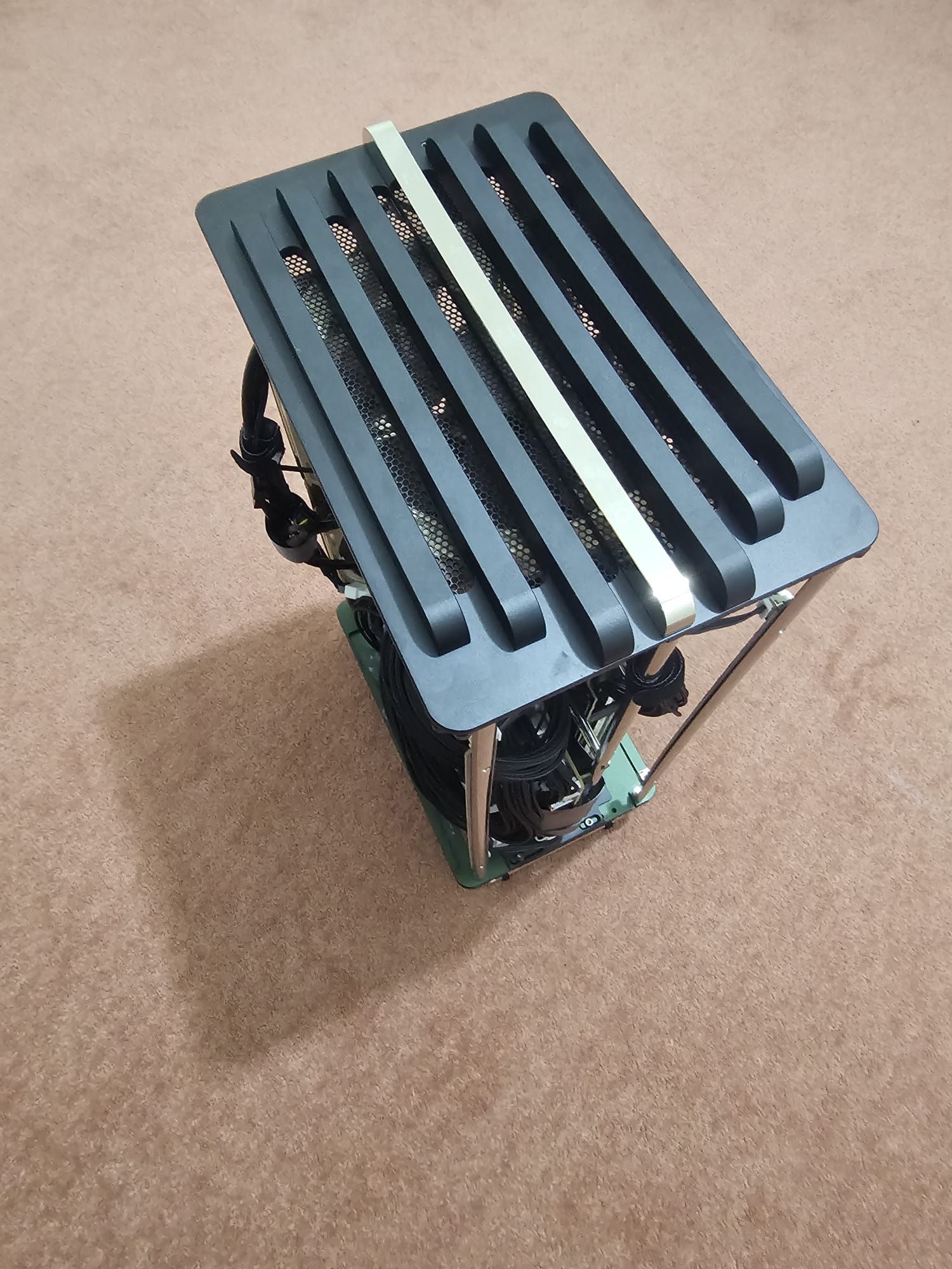 Custom high-end gaming PC build interior